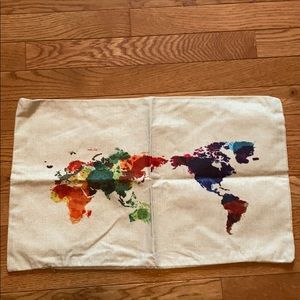 Watercolor Continents Pillowcase